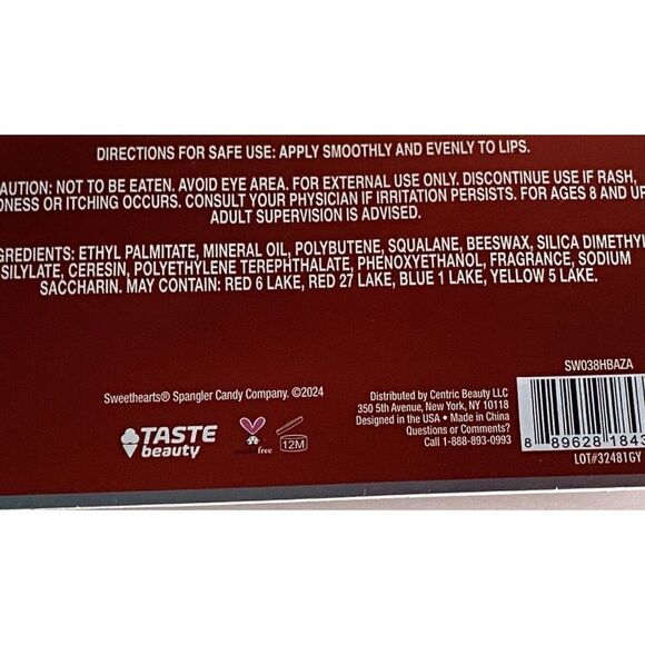 2 Pack Sweethearts Valentines Flavored Lip Gloss Heart Shaped Banana Grape NEW - Picture 8 of 9